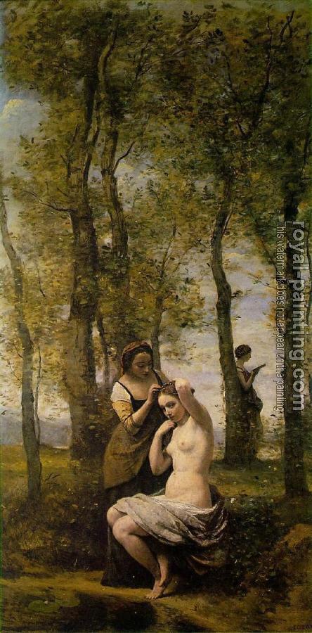 Jean-Baptiste-Camille Corot : Le Toilette (Landscape with Figures)